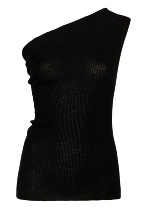 Rick Owens asymmetric-design wool top - Black