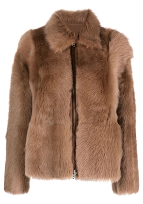 Desa 1972 reversible shearling shirt jacket - Brown