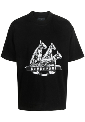 Represent logo-print graphic T-shirt - Black