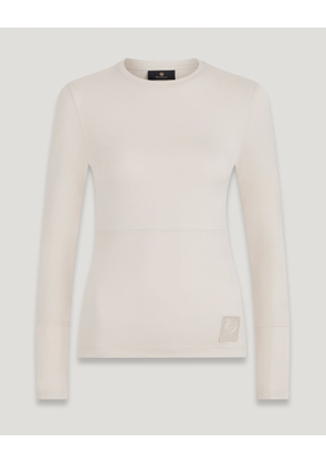 Belstaff Arbor Long Sleeve T-shirt Women's Pima Cotton Jersey Moonbeam Size XL