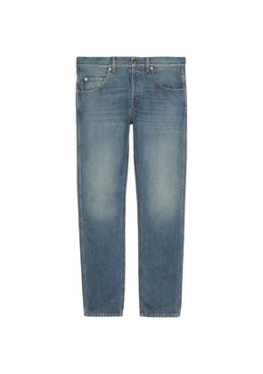 Gucci Leather-Patch Straight Jeans