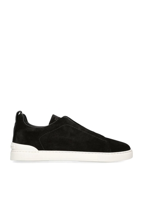Zegna Suede Triple Stitch Sneakers