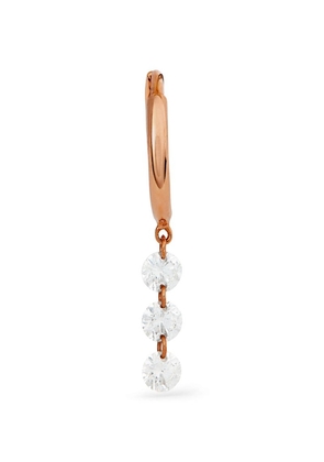 Persée Rose Gold And Diamond 3-Stone Single Hoop Earring