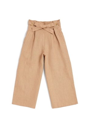 Chloé Kids Linen Bow-Detail Trousers (4-14 Years)