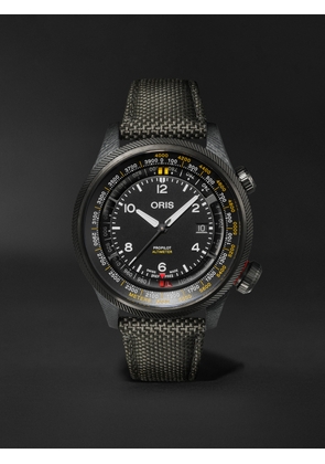 Oris - ProPilot Altimeter Automatic 47mm PVD-Plated Titanium, Carbon Fibre and Canvas Watch, Ref. No. 01 793 7775 8764-SetBlack - Men - Black