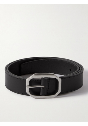 SAINT LAURENT - 3cm Leather Belt - Men - Black - EU 80
