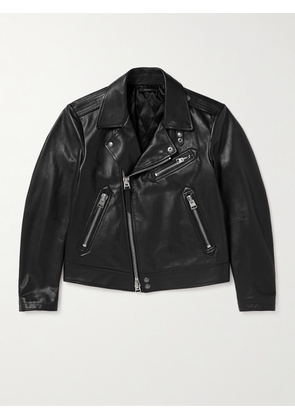 TOM FORD - Full-Grain Leather Biker Jacket - Men - Black - IT 46