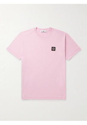 Stone Island - Logo-Appliquéd Cotton-Jersey T-Shirt - Men - Pink - S