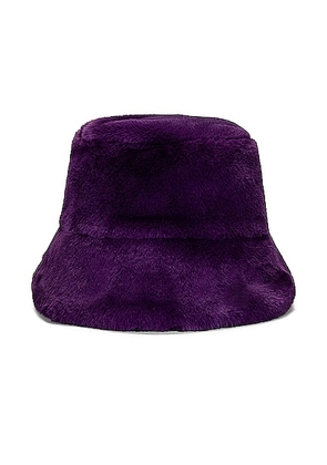 Clyde Faux Fur Bucket Hat in Purple - Purple. Size S (also in ).