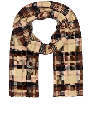 Acne Studios Check Scarf in Brown & Beige - Brown. Size all.