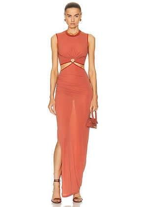 Nensi Dojaka Keyhole Maxi Dress in Autumn Glazer - Brick. Size S (also in ).