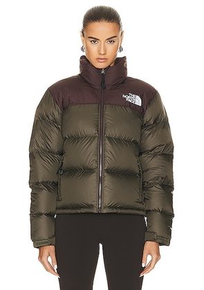 The North Face 1996 Retro Nuptse Jacket in New Taupe Green & Coal Brown - Olive. Size M (also in XS).