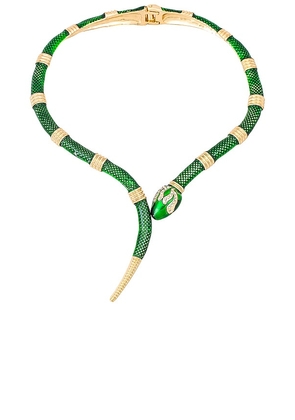 DUNDAS x REVOLVE Winona Snake Necklace in Green.
