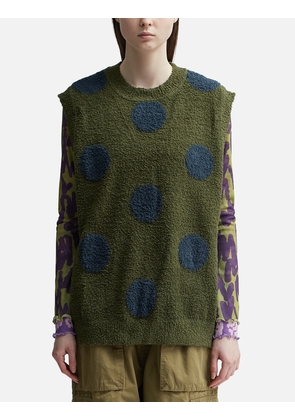 Teddy Fur Dot Knit Sweater Vest