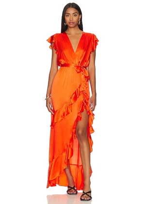 Amanda Uprichard Johanna Maxi Dress in Orange. Size M, S.