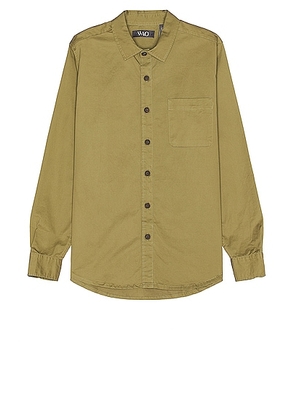 WAO Long Sleeve Twill Shirt in olive - Olive. Size S (also in L, M, XL/1X).