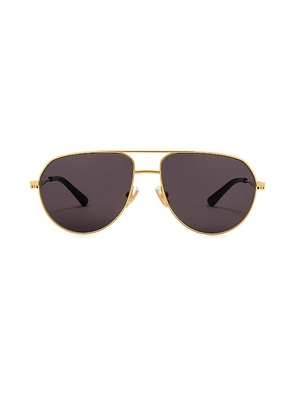 Bottega Veneta Split Pilot Sunglasses in Metallic Gold.