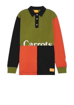 Carrots Wordmark Rugby in Olive. Size M.