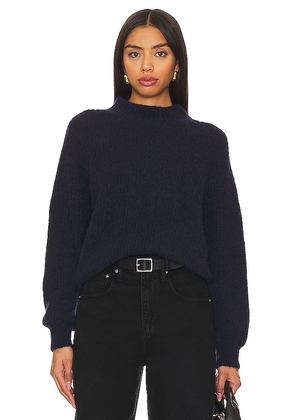 American Vintage East Mock Neck Sweater in Navy. Size M.