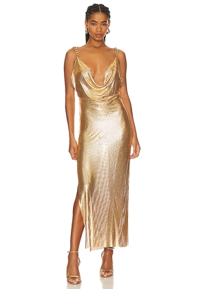 Lovers and Friends Sascha Gown in Metallic Gold. Size S.