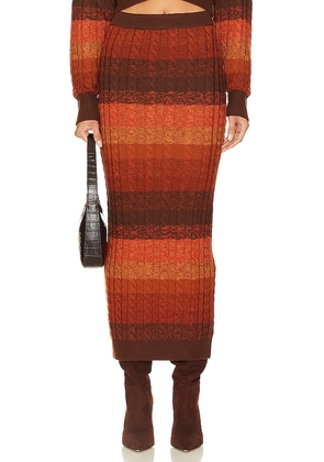 Ronny Kobo Dava Knit Skirt in Rust. Size L, M, S.