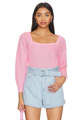White + Warren Classic Square Neck Top in Pink. Size S.