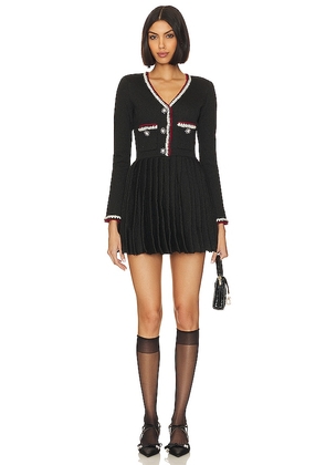 self-portrait Knit Mini Dress in Black. Size L, M.