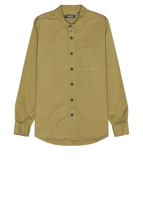 WAO Long Sleeve Twill Shirt in Olive. Size L, M, XL/1X.