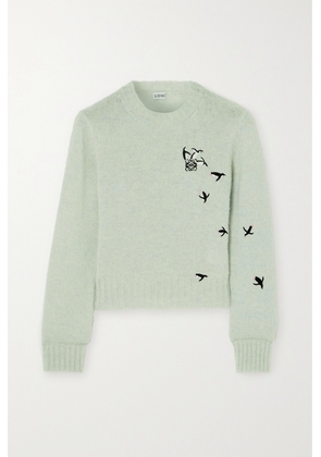 Loewe - + Suna Fujita Embroidered Wool Sweater - White - x small,small,medium,large