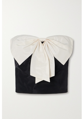 STAUD - Atticus Strapless Bow-embellished Two-tone Satin Top - Black - x small,small,medium,large,x large