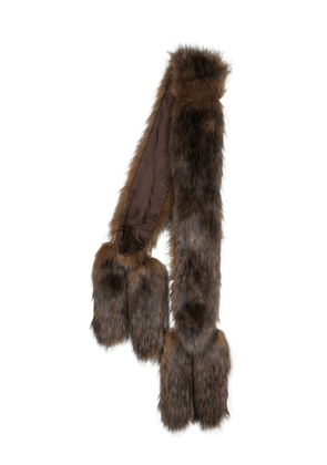 Moschino detahcable-detail faux-fur scarf - Brown