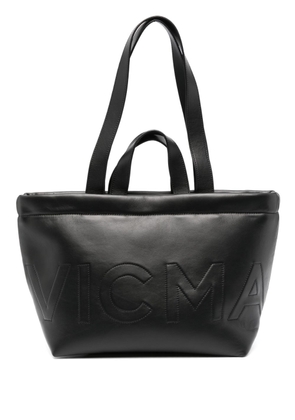Vic Matie logo-embroidered leather tote bag - Black