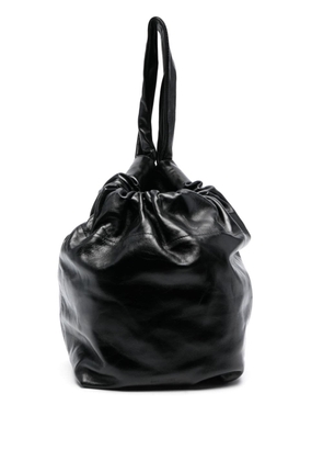 Jil Sander drawstring leather bucket bag - Black
