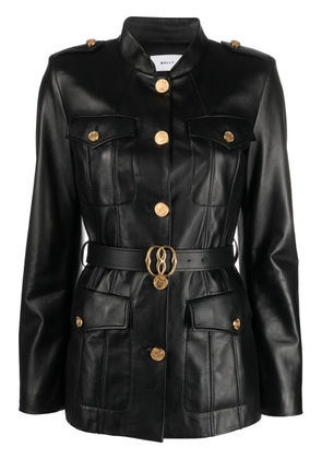 Bally belted-waist leather jacket - Black