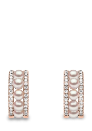 Yoko London 18kt rose gold Eclipse Akoya pearl and diamond earrings - 9