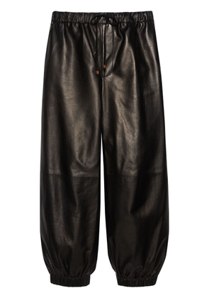 Gucci GG-logo leather track pants - Black