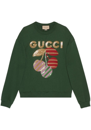 Gucci logo-embellished cotton sweatshirt - Green