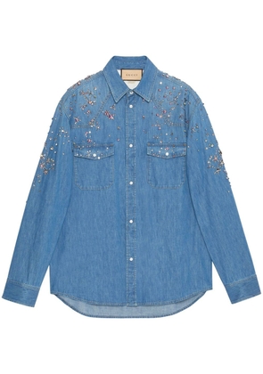 Gucci Constellation embellished denim shirt - Blue