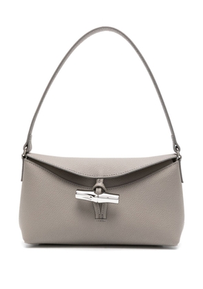 Longchamp small Roseau leather tote bag - Grey