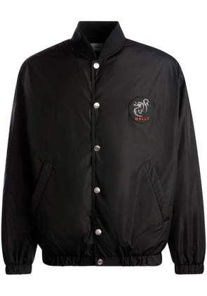 Bally logo-appliqué panelled bomber jacket - Black