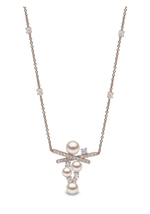 Yoko London 18kt rose gold Akoya pearl and diamond necklace - 9