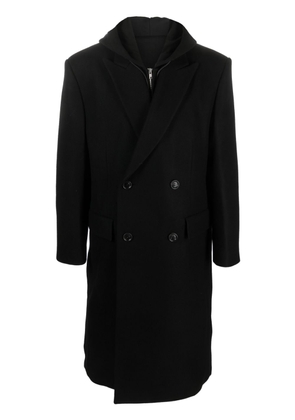 Juun.J double-breasted wool-blend coat - Black