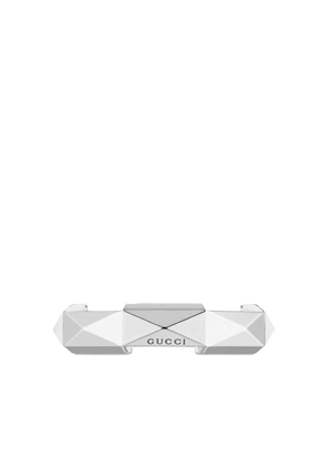 Gucci 18kt white gold Link to Love studded ring - Silver