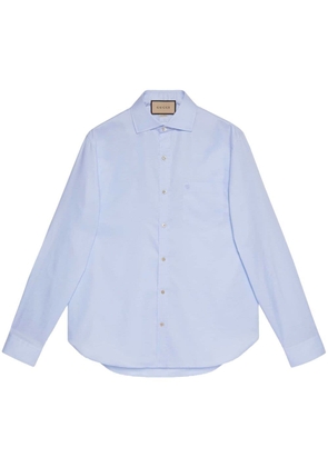 Gucci GG-embroidered cotton shirt - Blue