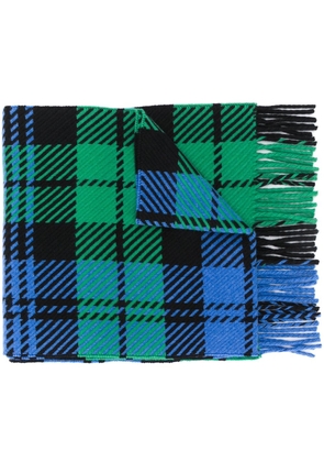 Mackintosh fringed tartan scarf - Blue