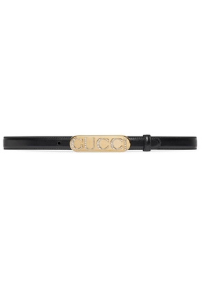 Gucci logo-buckle leather belt - Black