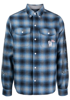 Billionaire Boys Club logo-print check-pattern shirt - Blue