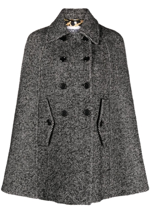 Moschino tweed double-breasted cape - Black