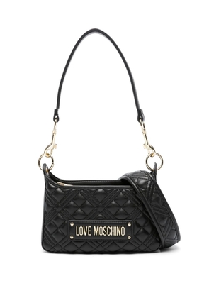 Love Moschino quilted logo-plaque tote - Black