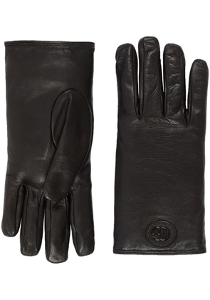 Gucci GG-patch leather gloves - Black